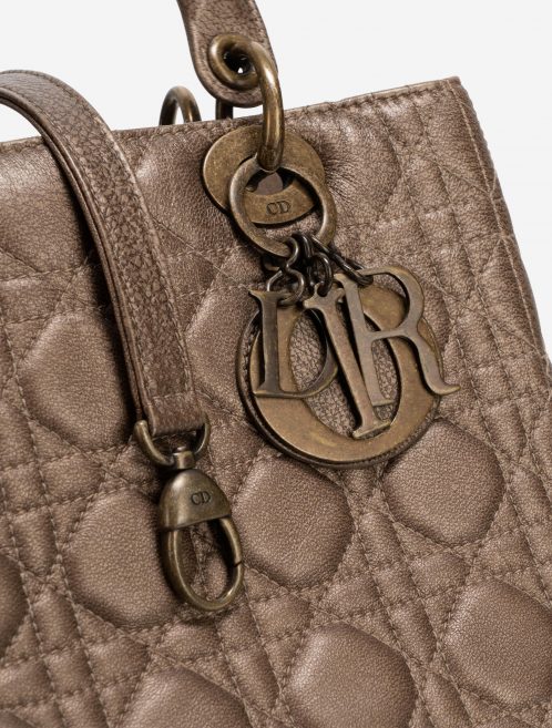 Pre-owned Dior bag Lady Medium Lamb Gold Gold | Sell your designer bag on Saclab.com