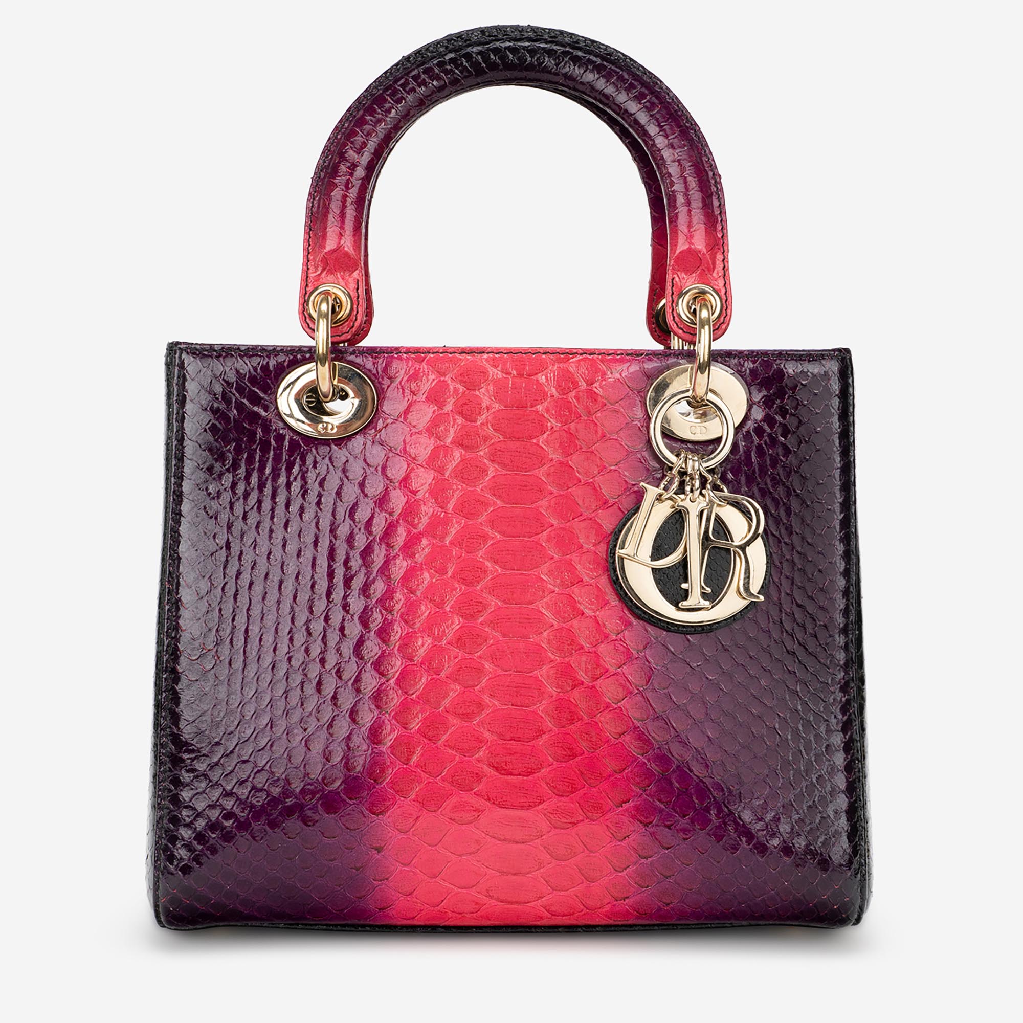 Pre-owned Dior bag Lady Medium Python Pink Pink | Sell your designer bag on Saclab.com