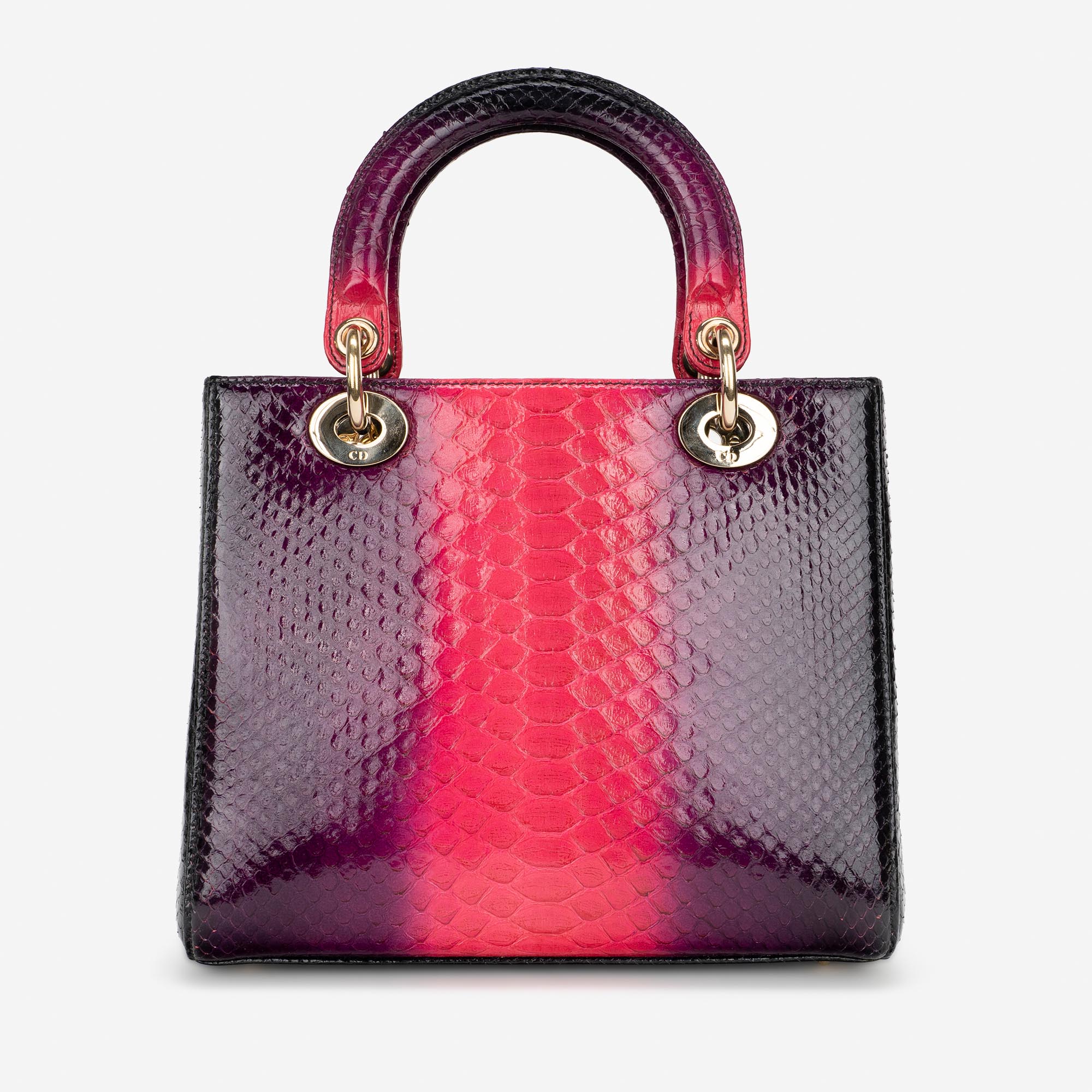 Pre-owned Dior bag Lady Medium Python Pink Pink | Sell your designer bag on Saclab.com