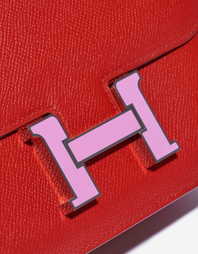 Pre-owned Hermès bag Constance 18 Epsom / Emaille Rouge de Coeur / Mauve Silvestre Red | Sell your designer bag on Saclab.com