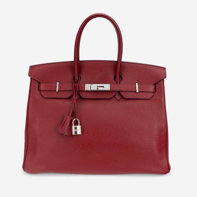 Pre-owned Hermès bag Birkin 35 Togo Rouge Grenat Red | Sell your designer bag on Saclab.com