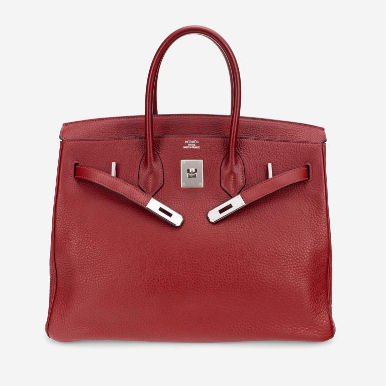 Pre-owned Hermès bag Birkin 35 Togo Rouge Grenat Red | Sell your designer bag on Saclab.com