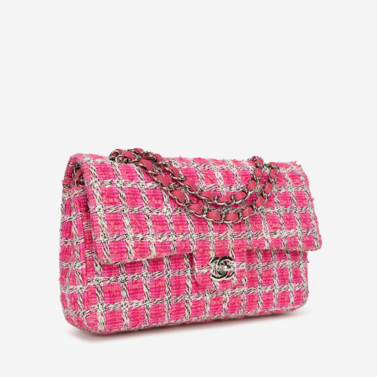 Pre-owned Chanel bag Timeless Medium Tweed Pink / White Pink, White | Sell your designer bag on Saclab.com