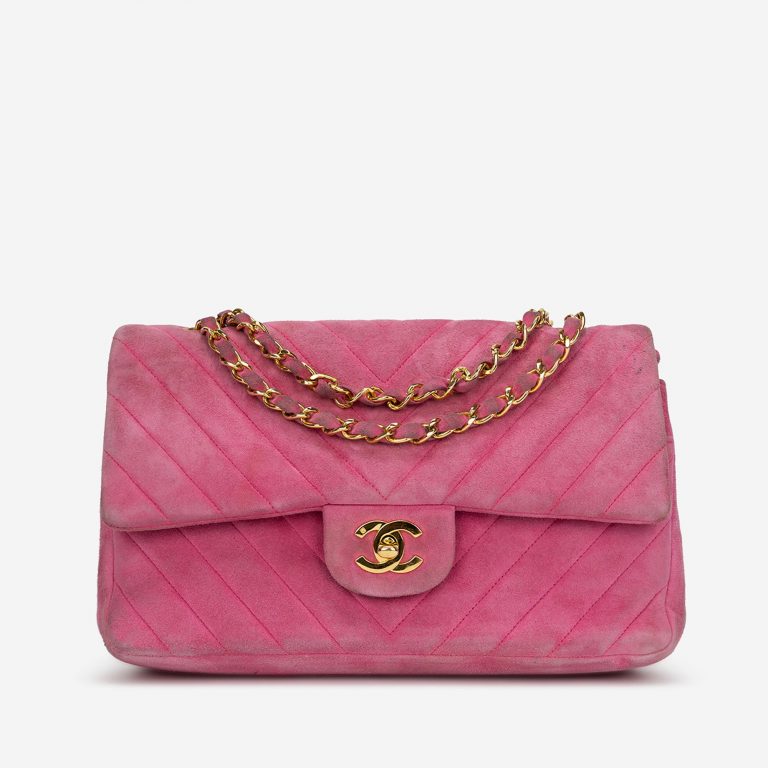 Pre-owned Chanel bag Timeless Medium Suede Pink Pink | Sell your designer bag on Saclab.com