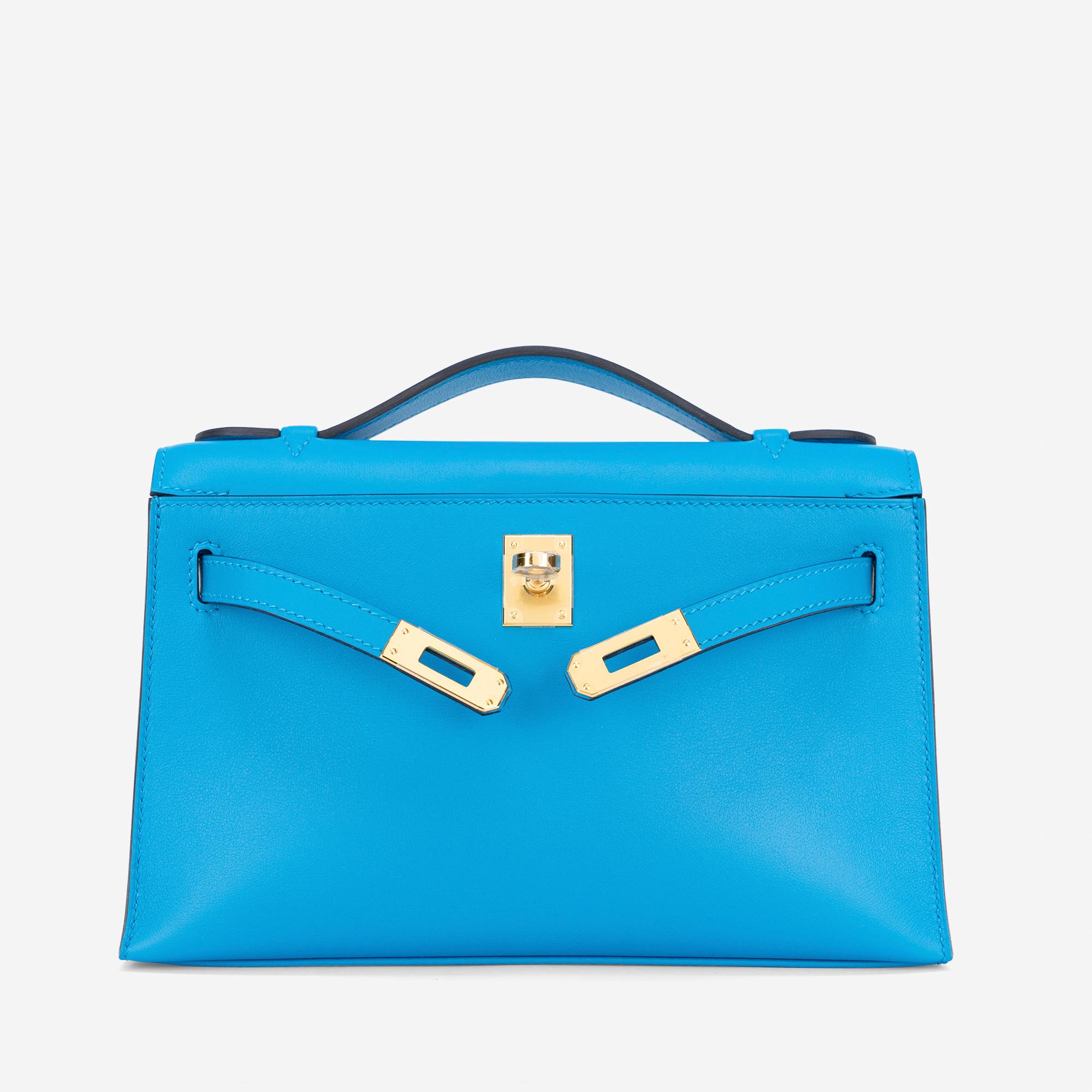 Occasion Hermès sac Kelly Pochette Swift Bleu Frida Bleu | Vendez votre sac de créateur sur Saclab.com