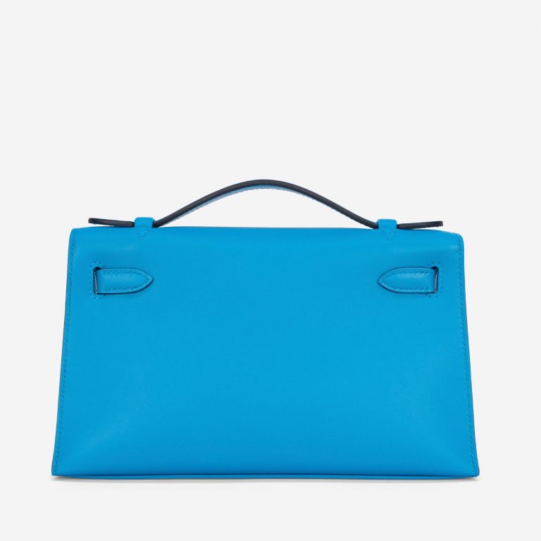 Pre-owned Hermès bag Kelly Pochette Swift Blue Frida Blue | Sell your designer bag on Saclab.com