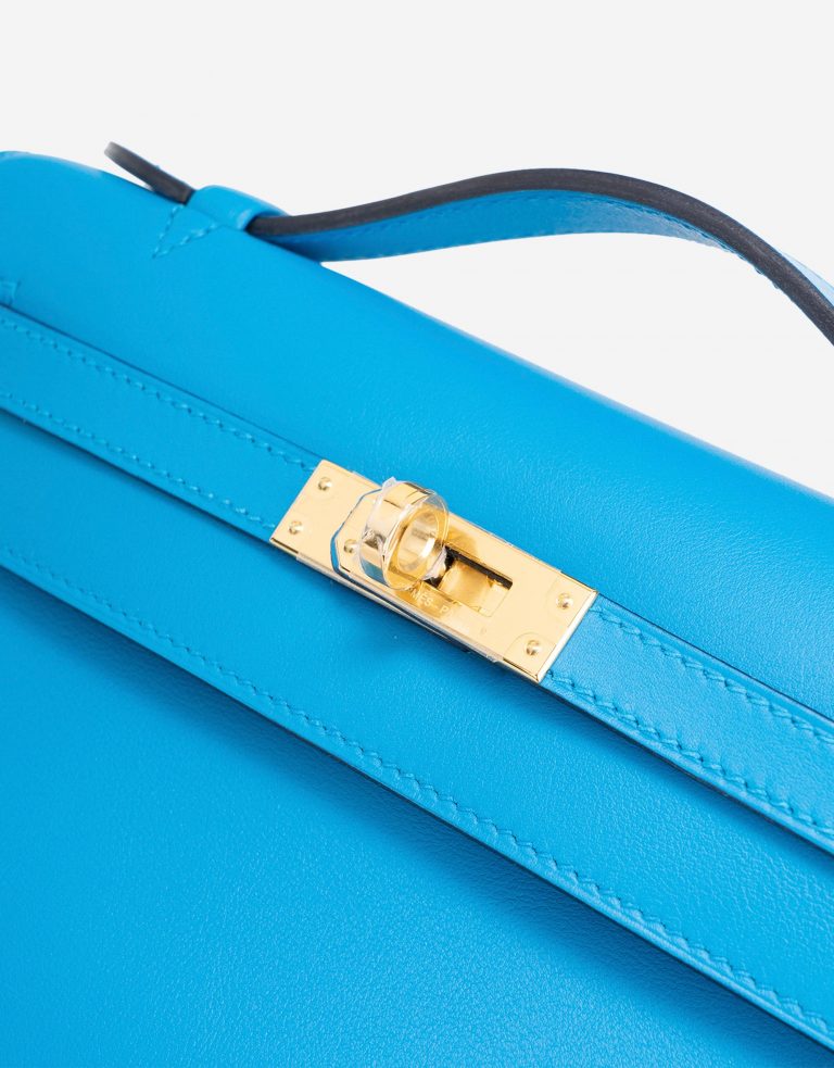 Pre-owned Hermès bag Kelly Pochette Swift Blue Frida Blue | Sell your designer bag on Saclab.com