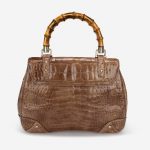 Pre-owned Gucci bag Bamboo Crocodile Brown Brown | Sell your designer bag on Saclab.com