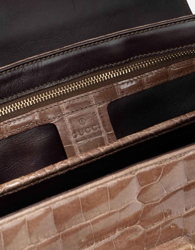 Gebrauchte Gucci Tasche Bamboo Crocodile Brown Brown | Verkaufen Sie Ihre Designer-Tasche auf Saclab.com