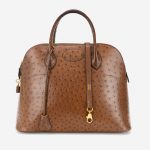 Hermès Vintage Bolide 37 Ostrich Tabacco Front