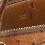 Hermès Vintage Bolide 37 Ostrich Tabacco Zipper