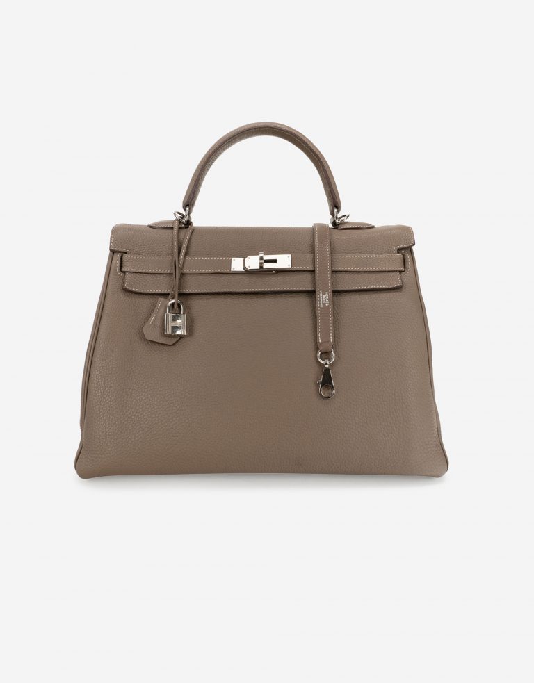 Hermès Kelly 35 Clemence Etoupe Front