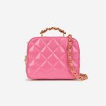 Chanel Vintage Vanity Case Lackleder Rosa Front