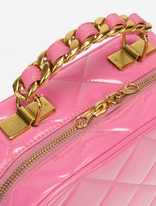 Chanel Vintage Vanity Case Patent Leather Pink Hardware