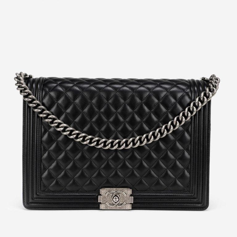 Chanel Boy Large Lamb Black Front