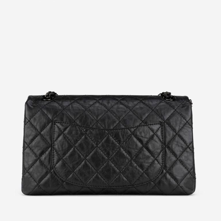 Chanel 2.55 226 So Black Aged Calfskin Back