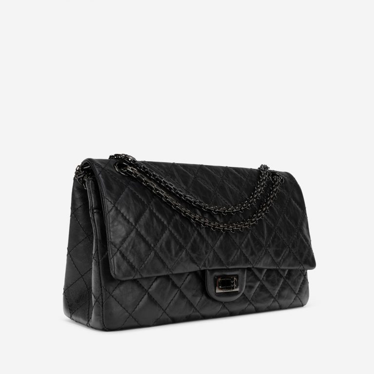 Chanel 2.55 226 So Black Aged Calfskin Side