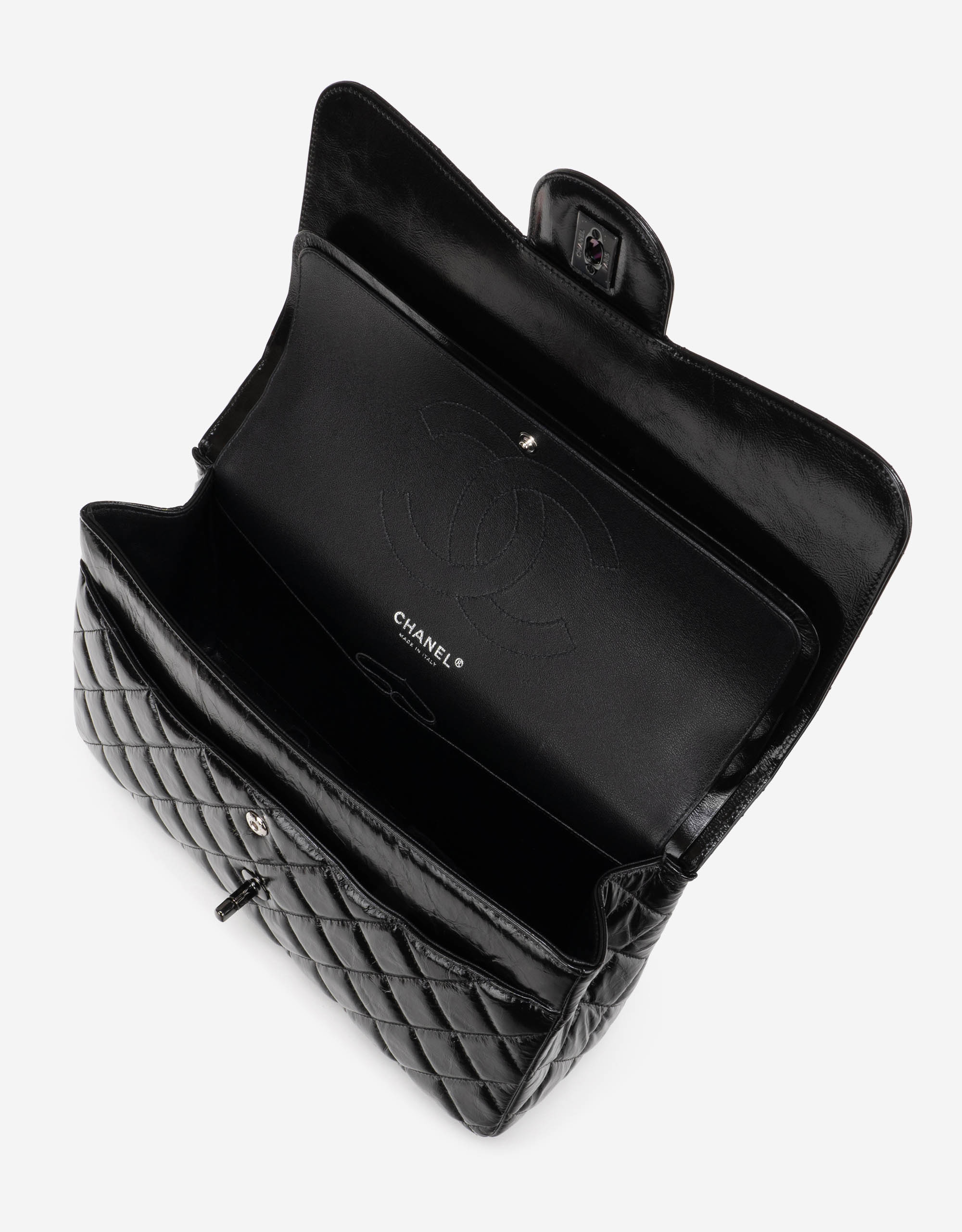 Pre-owned Chanel bag Timeless Jumbo Patent So Black Black | Sell your designer bag on Saclab.com
