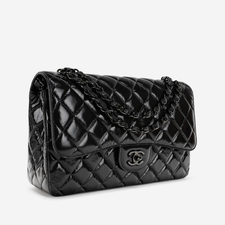 Chanel Timeless Jumbo Lackleder So Schwarz Seite