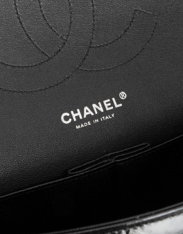 Chanel Timeless Jumbo Lackleder So Schwarz Logo Innen