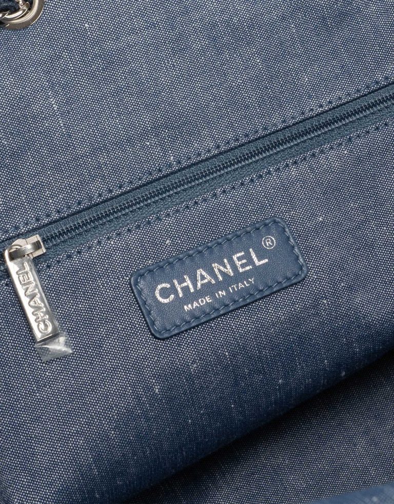 Chanel Drawstring Backpack Denim Blue Logo