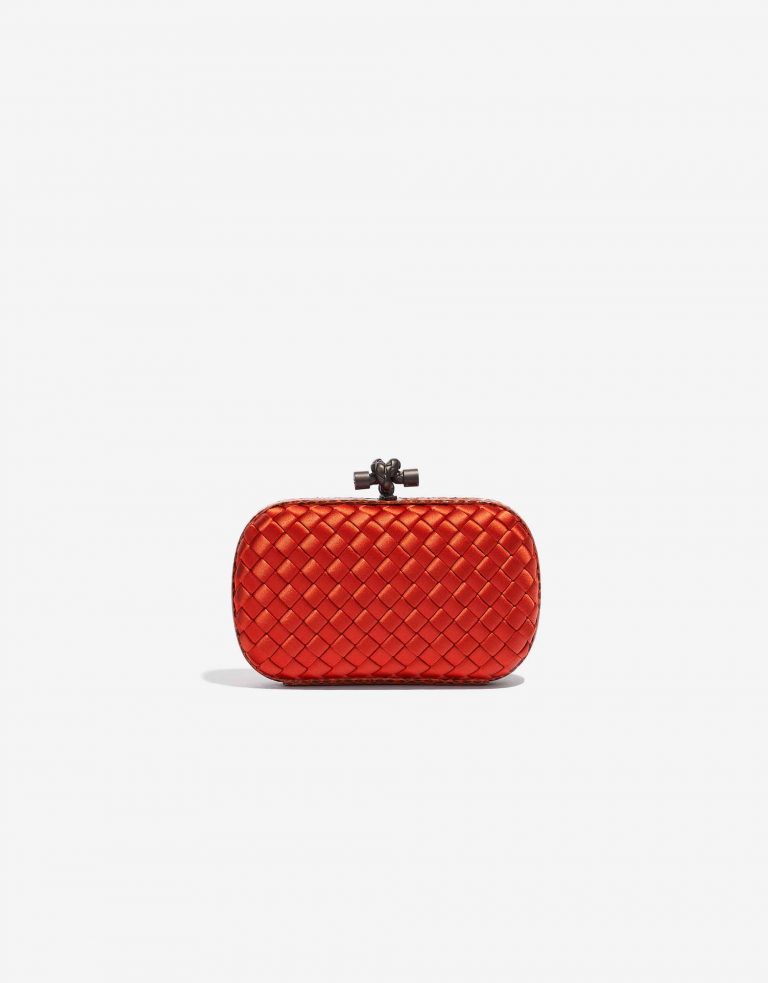 Bottega Veneta Knot Clutch Silk / Python Orange Front