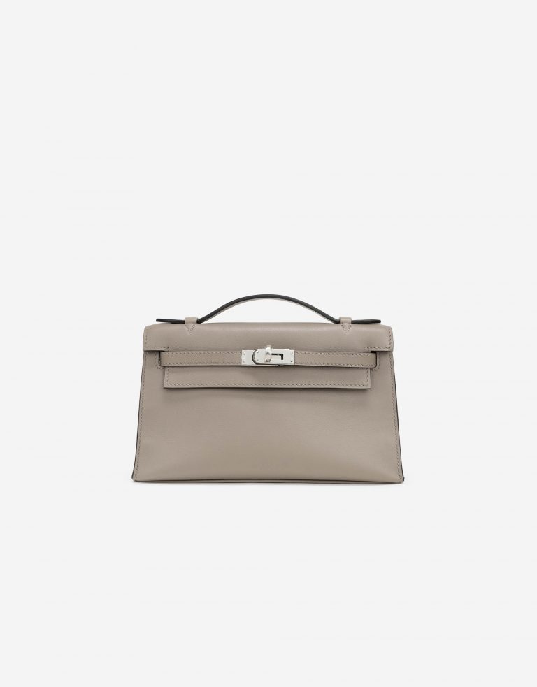 Hermès Kelly Pochette Swift Gris Asphalte Front