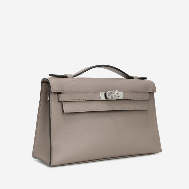 Hermès Kelly Pochette Swift Gris Asphalte Side