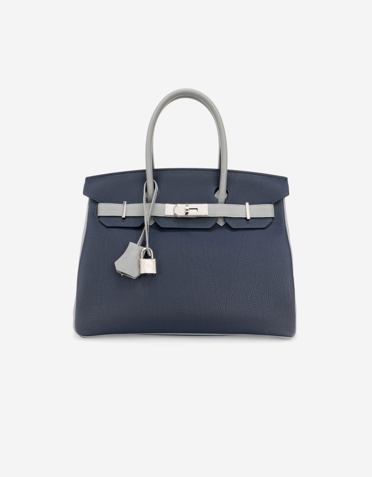 Hermès Birkin 30 Blue Encre Gris Mouette HSS Front