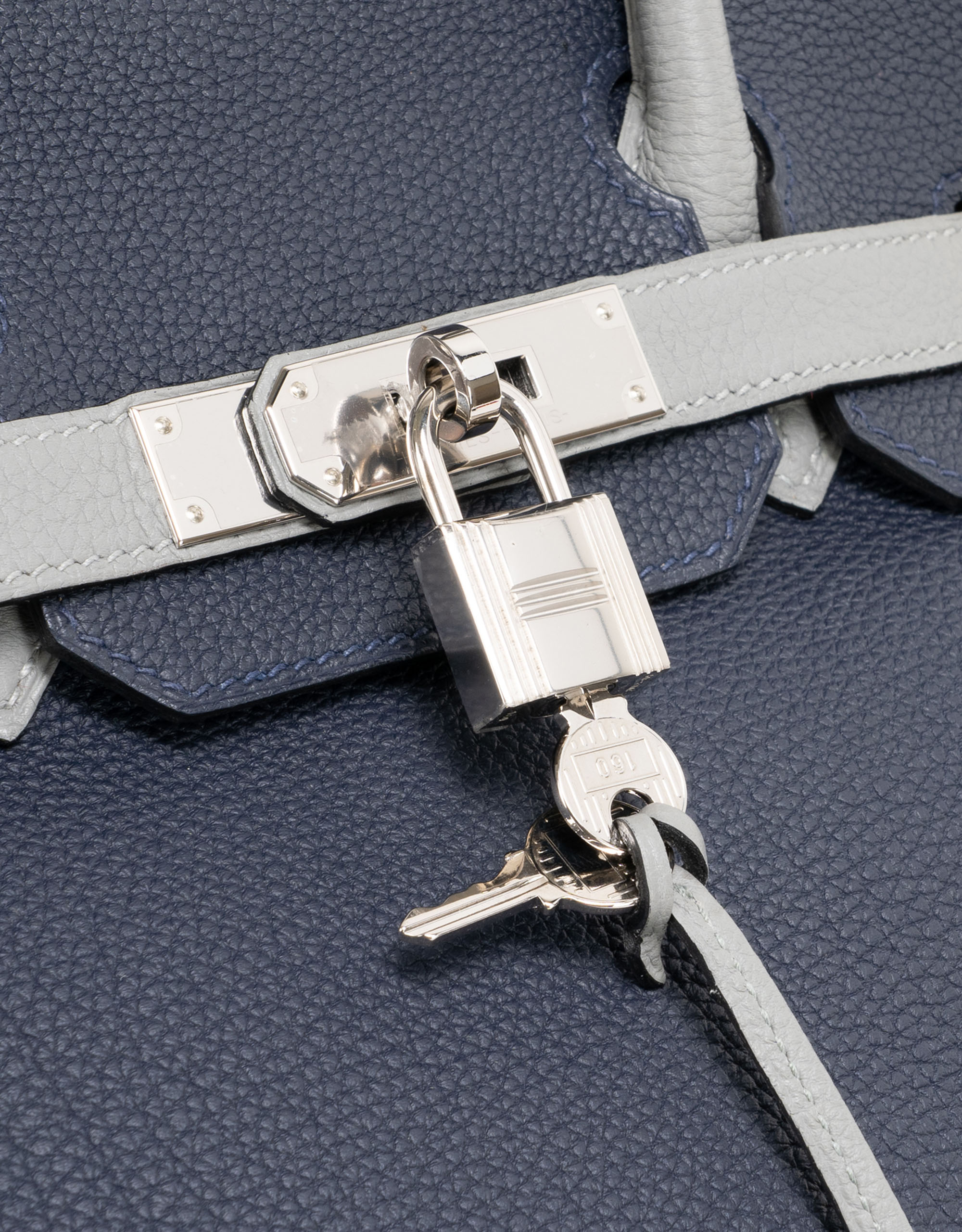 Pre-owned Hermès bag Birkin 30 HSS Togo Blue Encre / Gris Mouette Blue | Sell your designer bag on Saclab.com