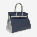 Hermès Birkin 30 HSS Togo Blue Encre / Gris Mouette Blue Side Front | Sell your designer bag on Saclab.com