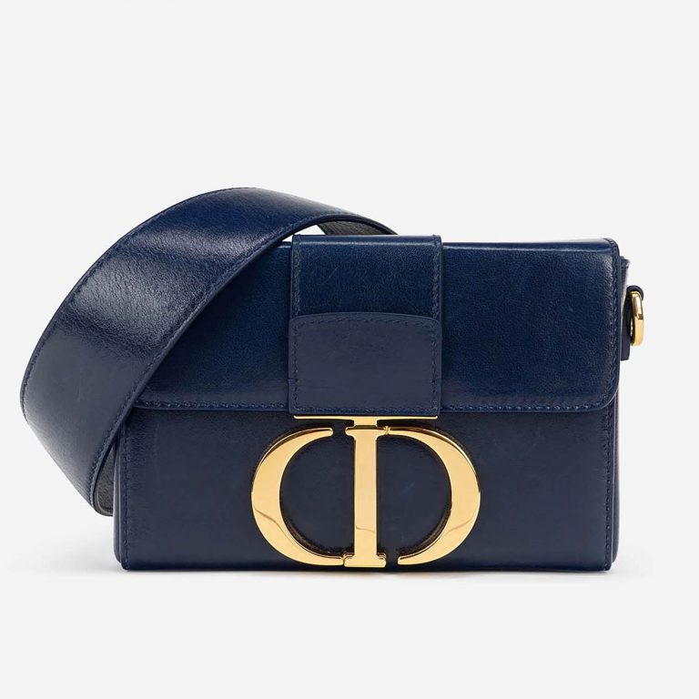 Dior 30 Montaigne Box Small Lamb Blue Indigo