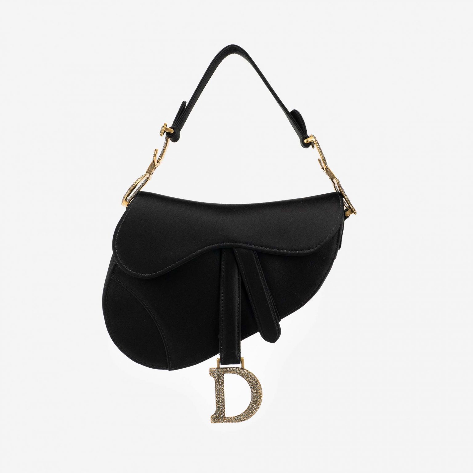 Dior Saddle Mini Satin / Swarovski Black | SACLÀB