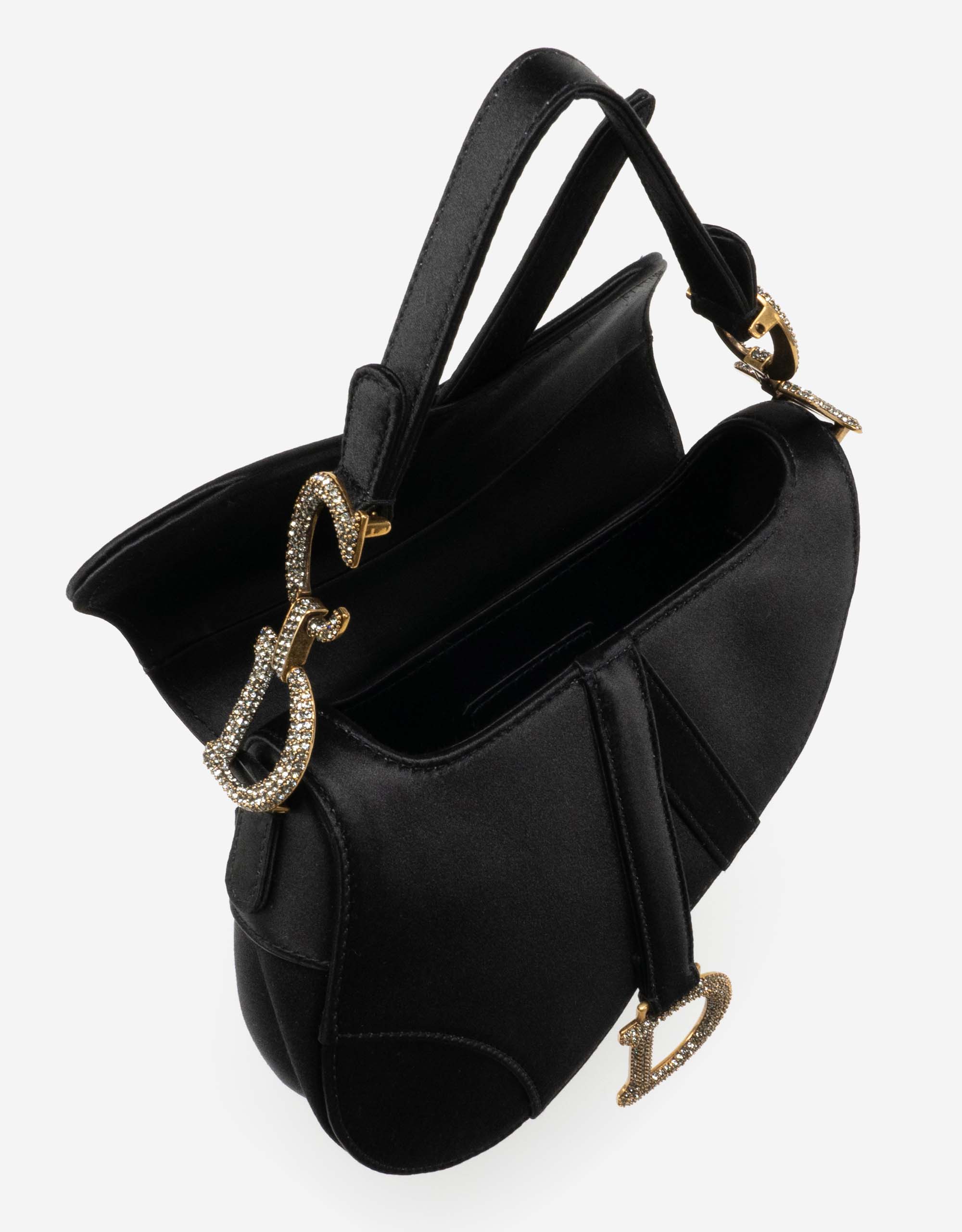 Mini Saddle Bag Black Satin, DIOR