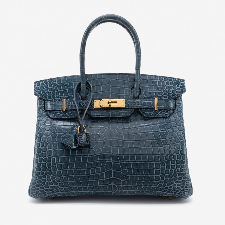 Hermès Birkin 30 Porosus Crocodile Blue Tempete