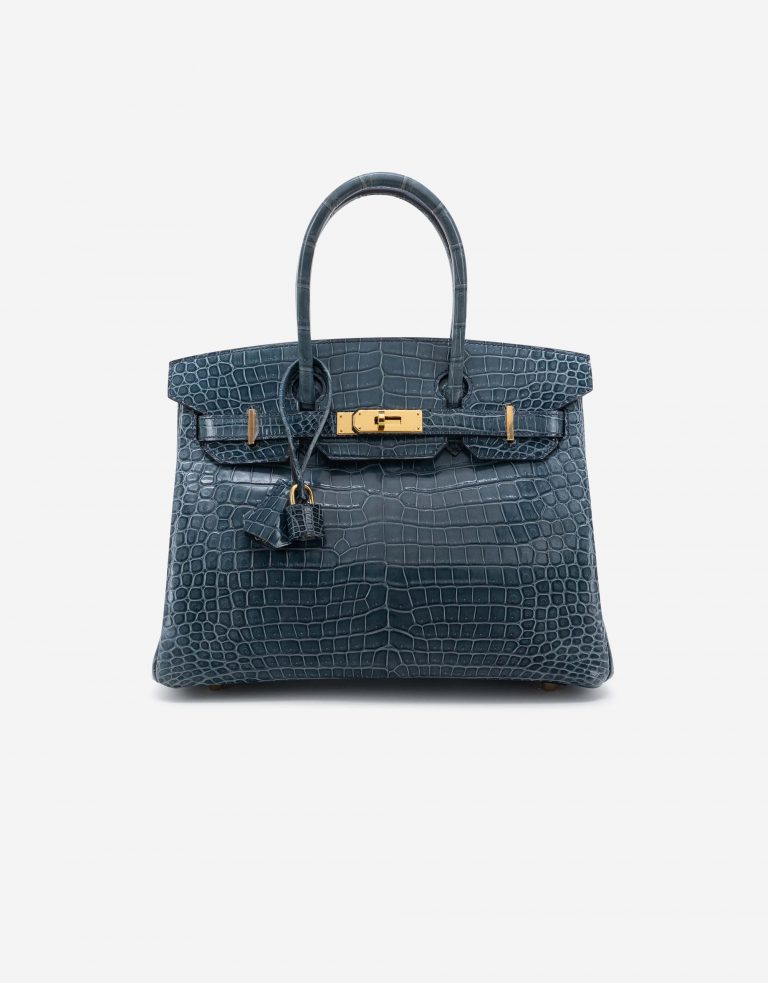 Hermès Birkin 30 Porosus Crocodile Blue Tempete