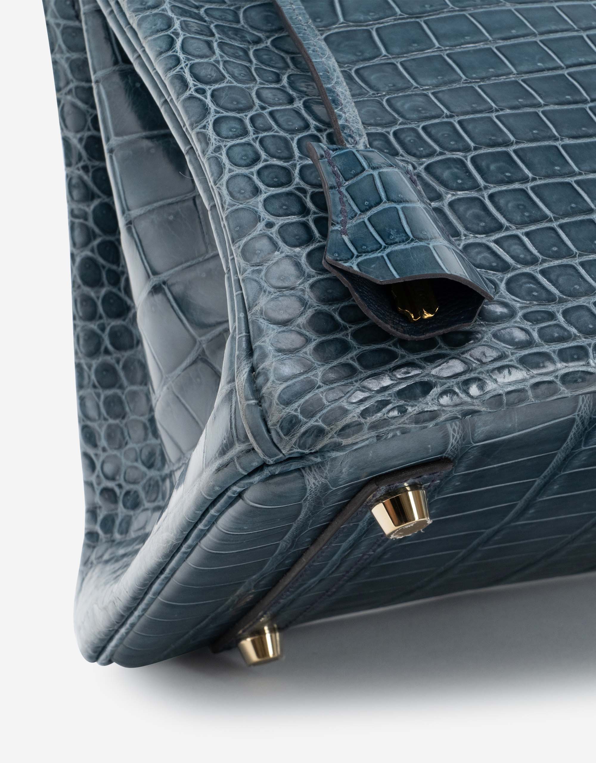 Hermès Birkin 30 Porosus Crocodile Blue Tempete