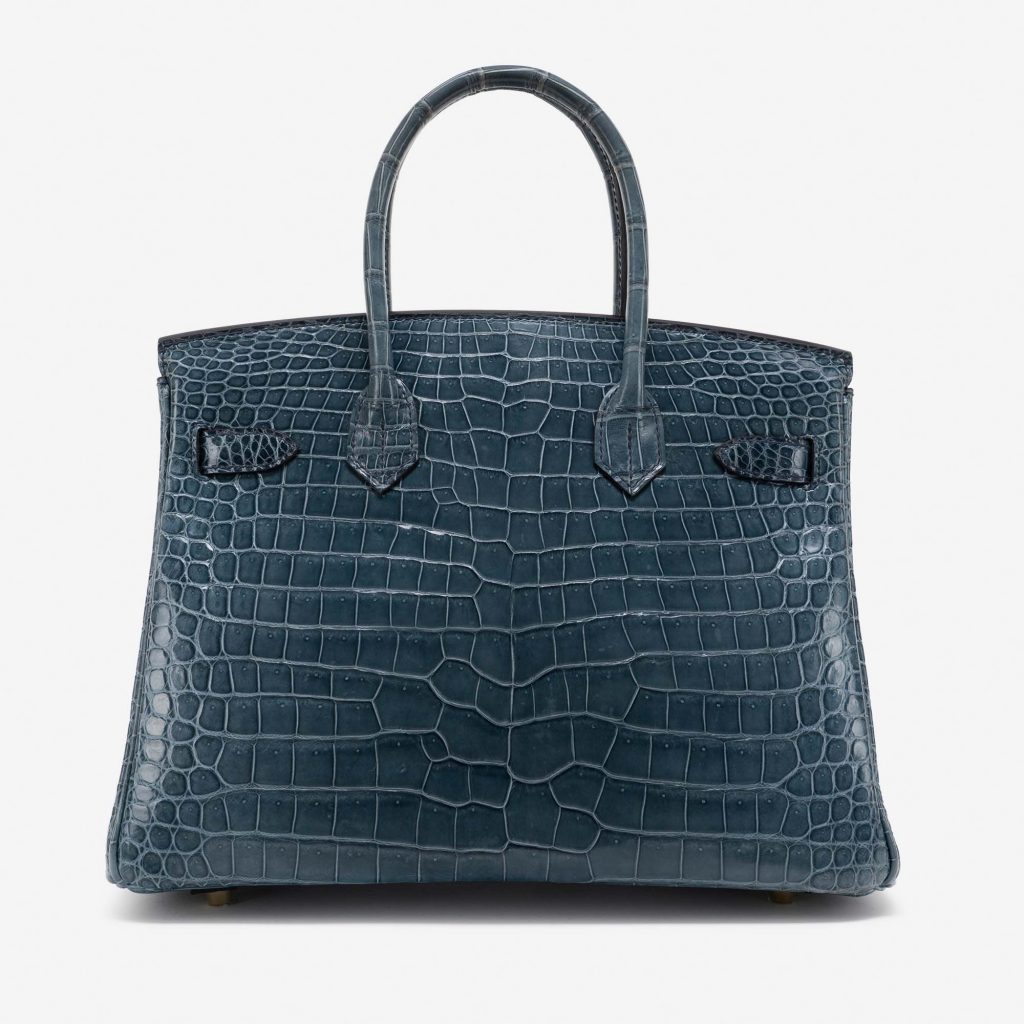 Hermès Birkin 30 Porosus Crocodile Blue Tempete | SACLÀB