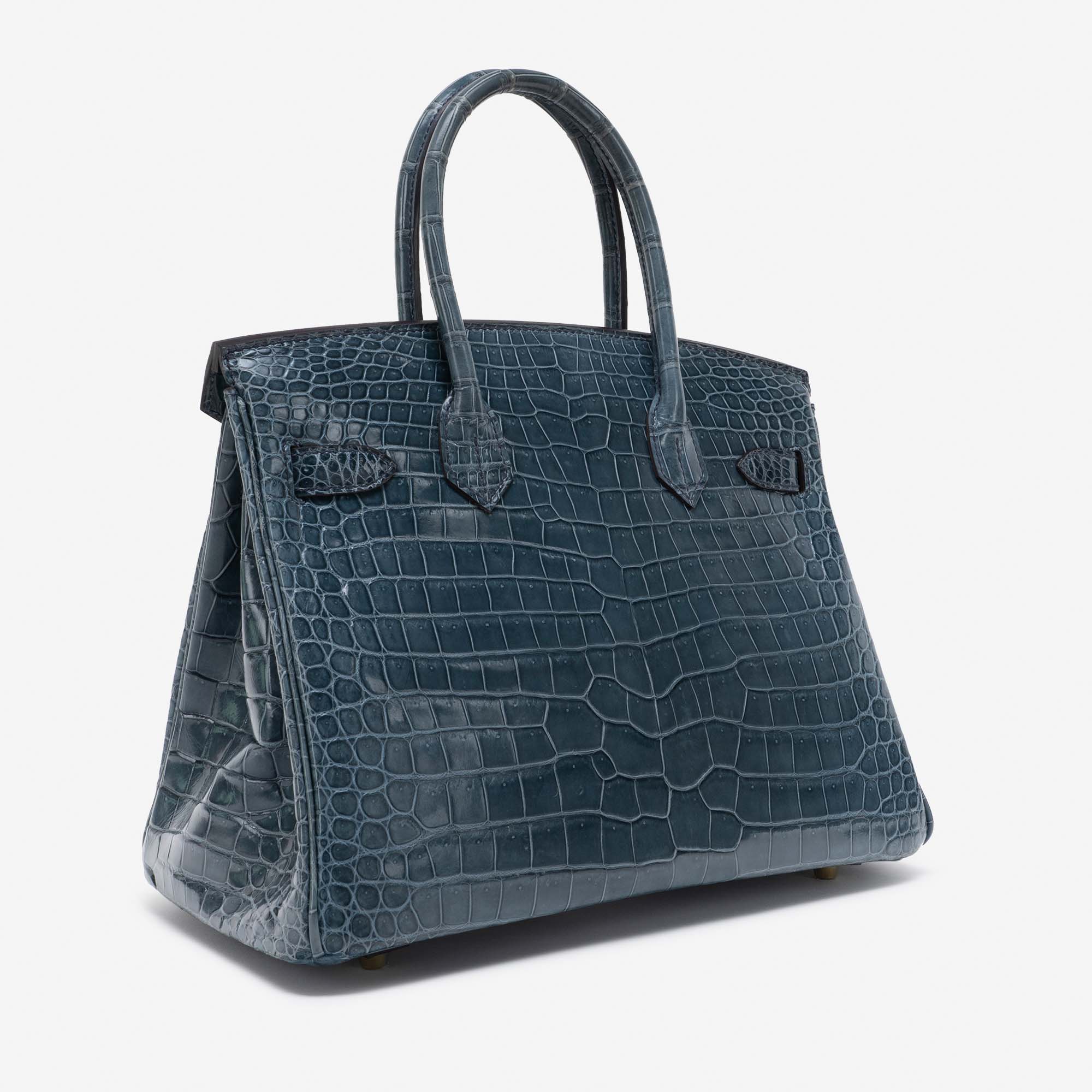 Hermès Birkin 30 Porosus Crocodile Blue Tempete | SACLÀB