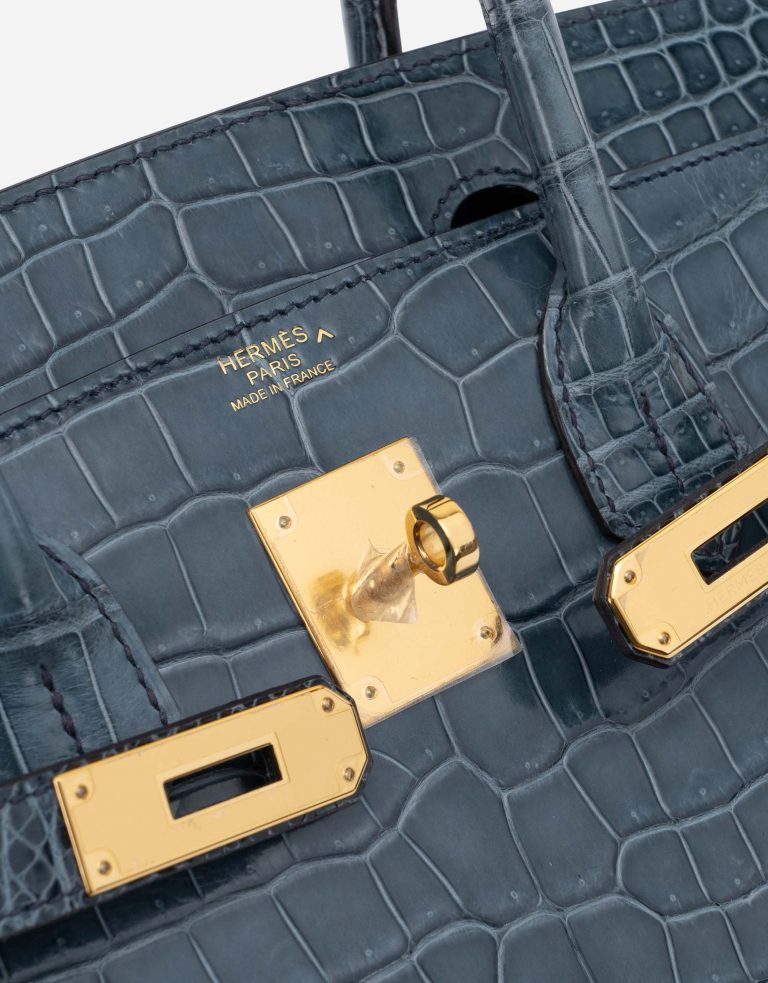 Hermès Birkin 30 Porosus Crocodile Blue Tempete