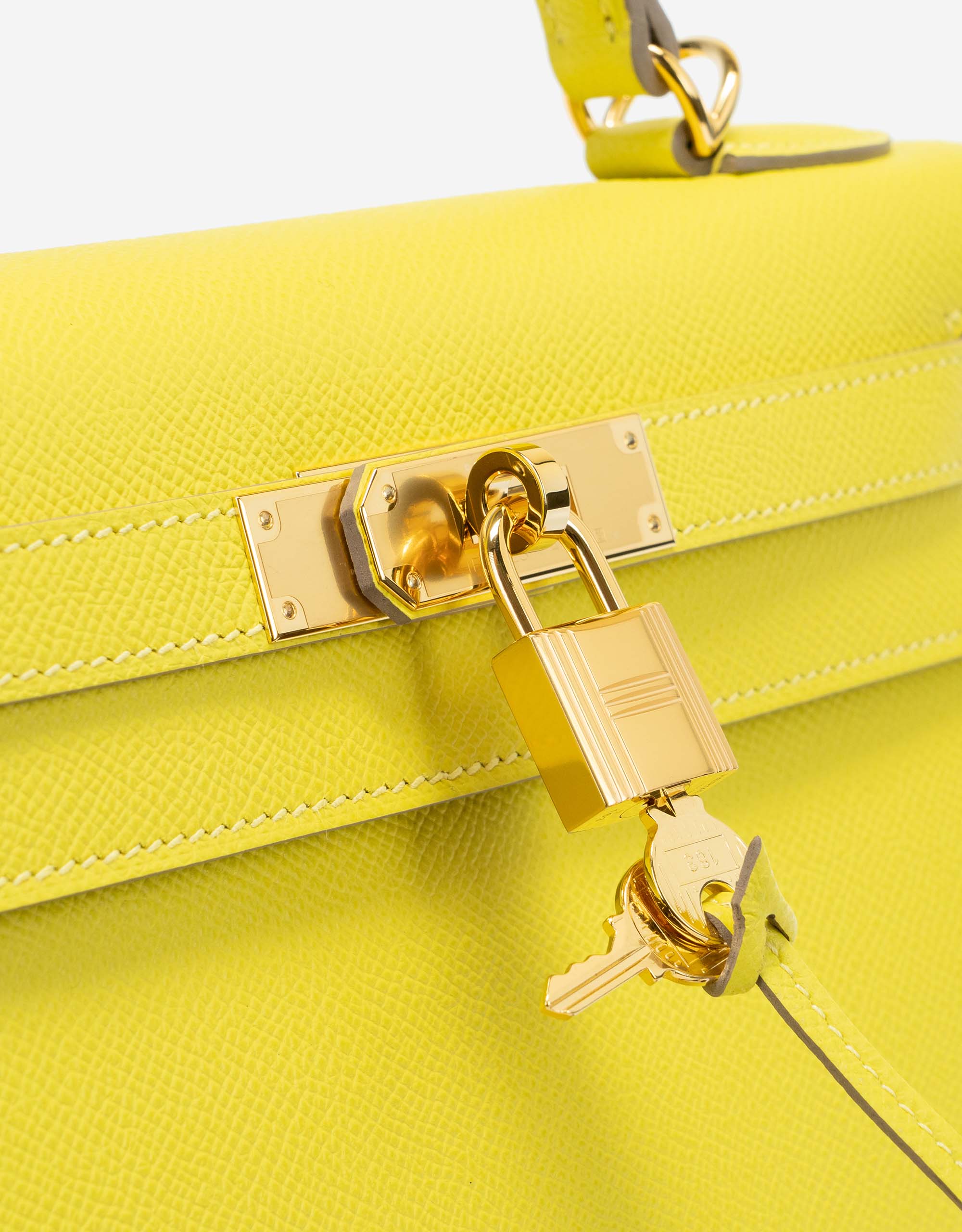 Hermes Kelly bag 32 Sellier Lime Epsom leather Gold hardware