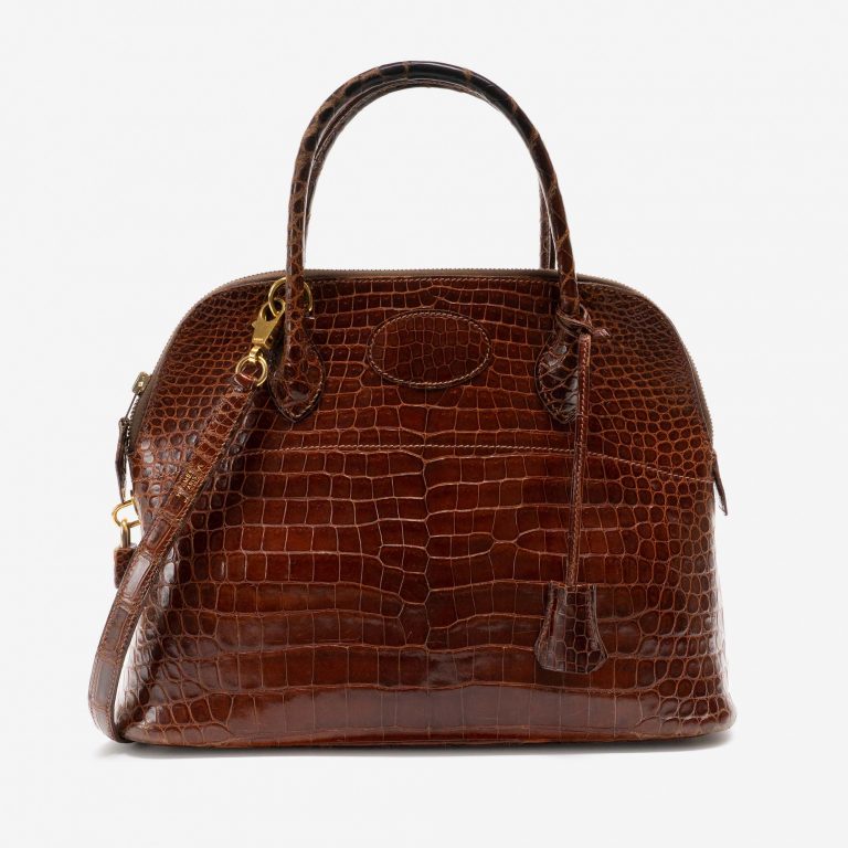 Hermès Bolide 31 Crocodile Porosus Brown