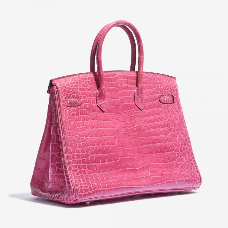 Hermès Birkin 35 Porosus Crocodile Lisse Rose Tyrien Back Side