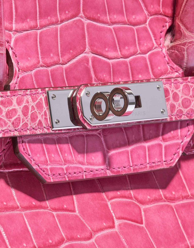 Hermès Birkin 35 Porosus Crocodile Lisse Rose Tyrien Hardware