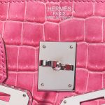 Hermès Birkin 35 Porosus Crocodile Lisse Rose Tyrien Palladium Hardware