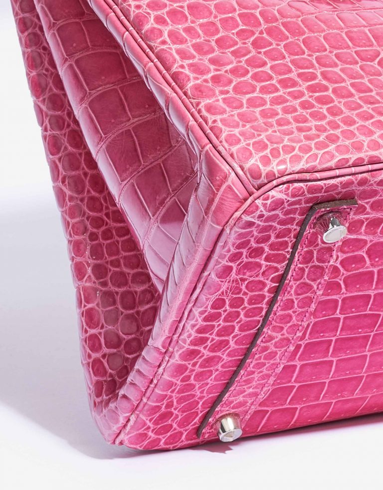 Hermès Birkin 35 Porosus Crocodile Lisse Rose Tyrien Detail