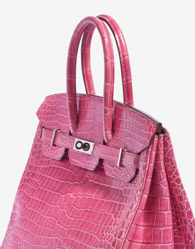 Hermès Birkin 35 Porosus Crocodile Lisse Rose Tyrien Side