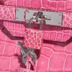 Pre-owned Hermès bag Birkin 35 Porosus Crocodile Lisse Rose Tyrien Pink | Sell your designer bag on Saclab.com