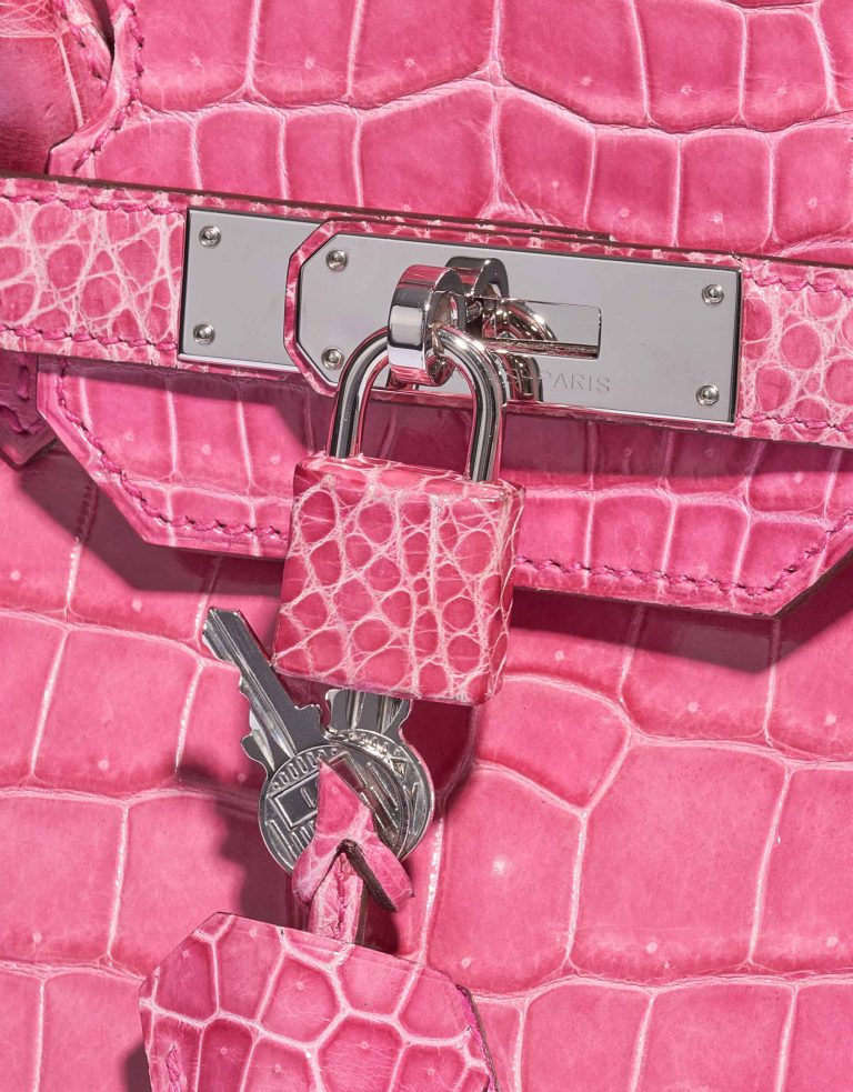 Pre-owned Hermès bag Birkin 35 Porosus Crocodile Lisse Rose Tyrien Pink | Sell your designer bag on Saclab.com