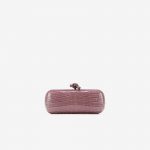 Bottega Veneta Stretch Knot Pochette Crocodile Violet